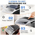 Portable Ice Maker Machine with Fast Ice Production & Auto-Clean Feature for Home, RV, and Camping