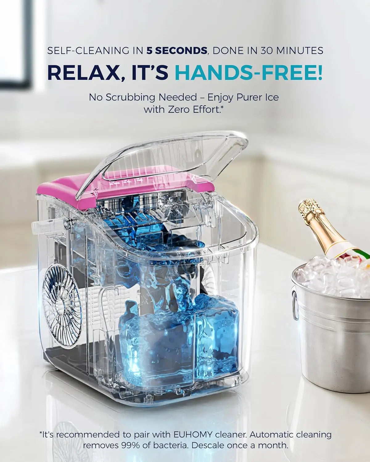 Portable Ice Maker | Countertop Ice Machine with Quick 6-Minute Cycle | Auto-Cleaning for Effortless Convenience