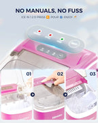 Portable Ice Maker | Countertop Ice Machine with Quick 6-Minute Cycle | Auto-Cleaning for Effortless Convenience