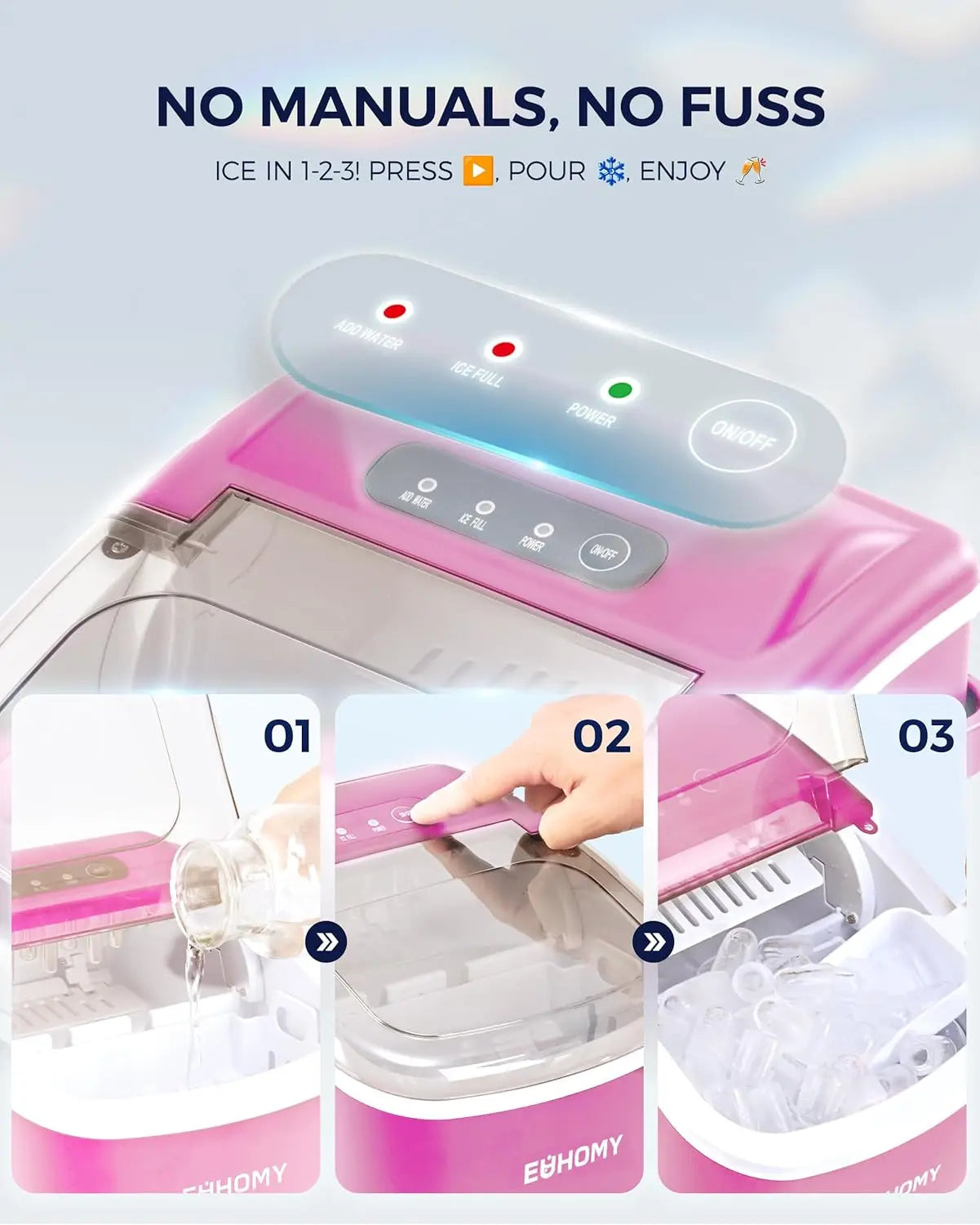 Portable Ice Maker | Countertop Ice Machine with Quick 6-Minute Cycle | Auto-Cleaning for Effortless Convenience