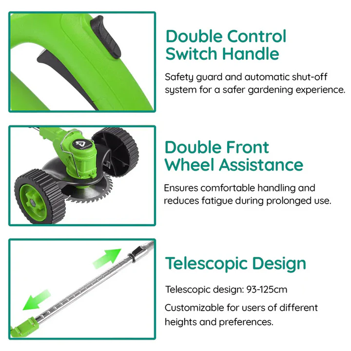 Cordless Battery Grass Trimmer with Rechargeable Power