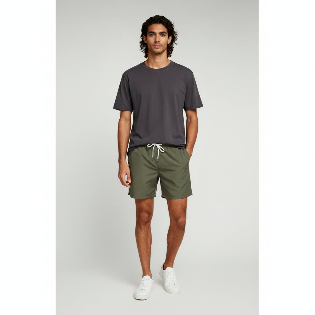 Men’s Quick-Dry Swim Trunks — Lightweight Beach Shorts Elastic Waist Drawstring Summer Swimwear
