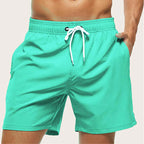 Men’s Quick-Dry Swim Trunks — Lightweight Beach Shorts Elastic Waist Drawstring Summer Swimwear