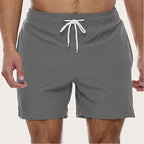 Men’s Quick-Dry Swim Trunks — Lightweight Beach Shorts Elastic Waist Drawstring Summer Swimwear