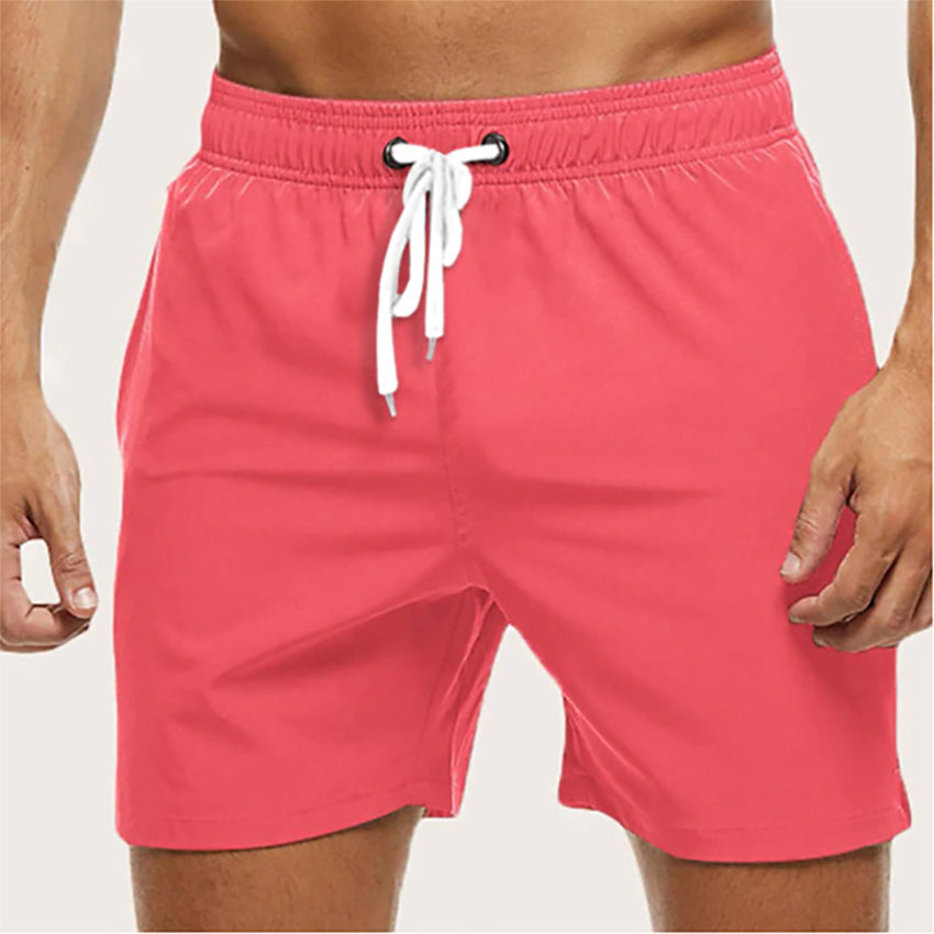 Men’s Quick-Dry Swim Trunks — Lightweight Beach Shorts Elastic Waist Drawstring Summer Swimwear