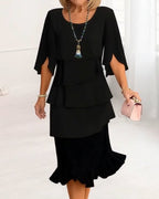Elegant Comfortable Ruffled Dress for Women - Stylish and Chic