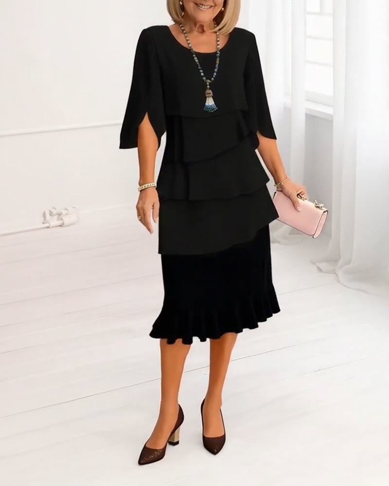 Elegant Comfortable Ruffled Dress for Women - Stylish and Chic
