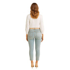 Women’s Ruffle Collar Cotton Blouse – Long Sleeve Bishop Sleeve Button Down Shirt for Office, Work & Elegant Everyday Wear