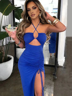 Sleeveless Backless Bodycon Midi Party Dress