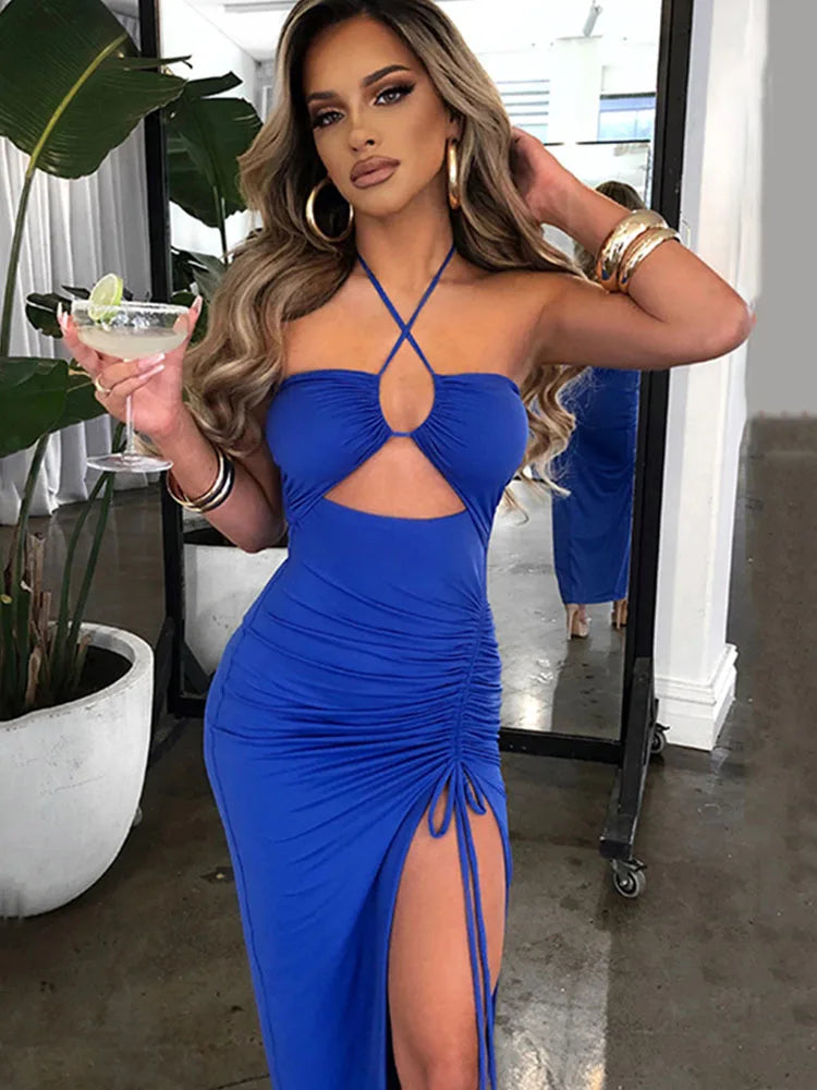 Sleeveless Backless Bodycon Midi Party Dress