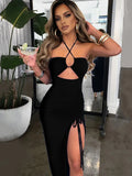 Sleeveless Backless Bodycon Midi Party Dress