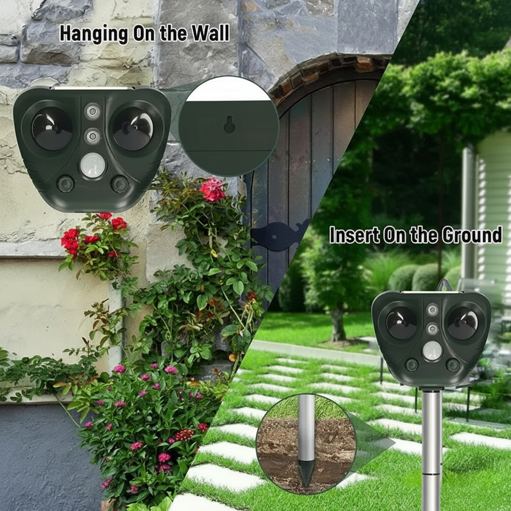 Solar Ultrasonic Bird Repeller for Gardens and Yards