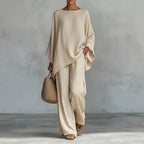 Women’s Linen Long Sleeve Top & Wide Leg Pants Set