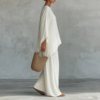 Women’s Linen Long Sleeve Top & Wide Leg Pants Set