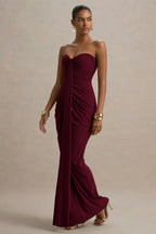Strapless Off Shoulder High Waist Maxi Gown – Women's Elegant Party Dress