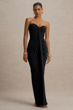 Strapless Off Shoulder High Waist Maxi Gown – Women's Elegant Party Dress