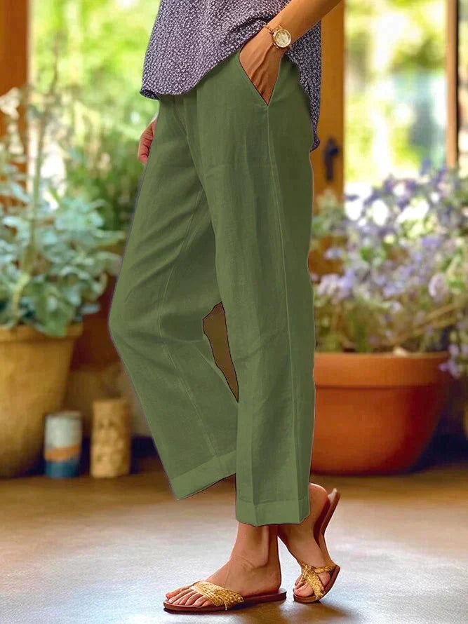 Summer Essentials | White Linen Pants Women with Breathable Comfort | Wide Leg Design for Effortless Chic