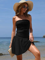 Black Strapless A-Line Mini Party Dress