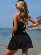 Black Strapless A-Line Mini Party Dress