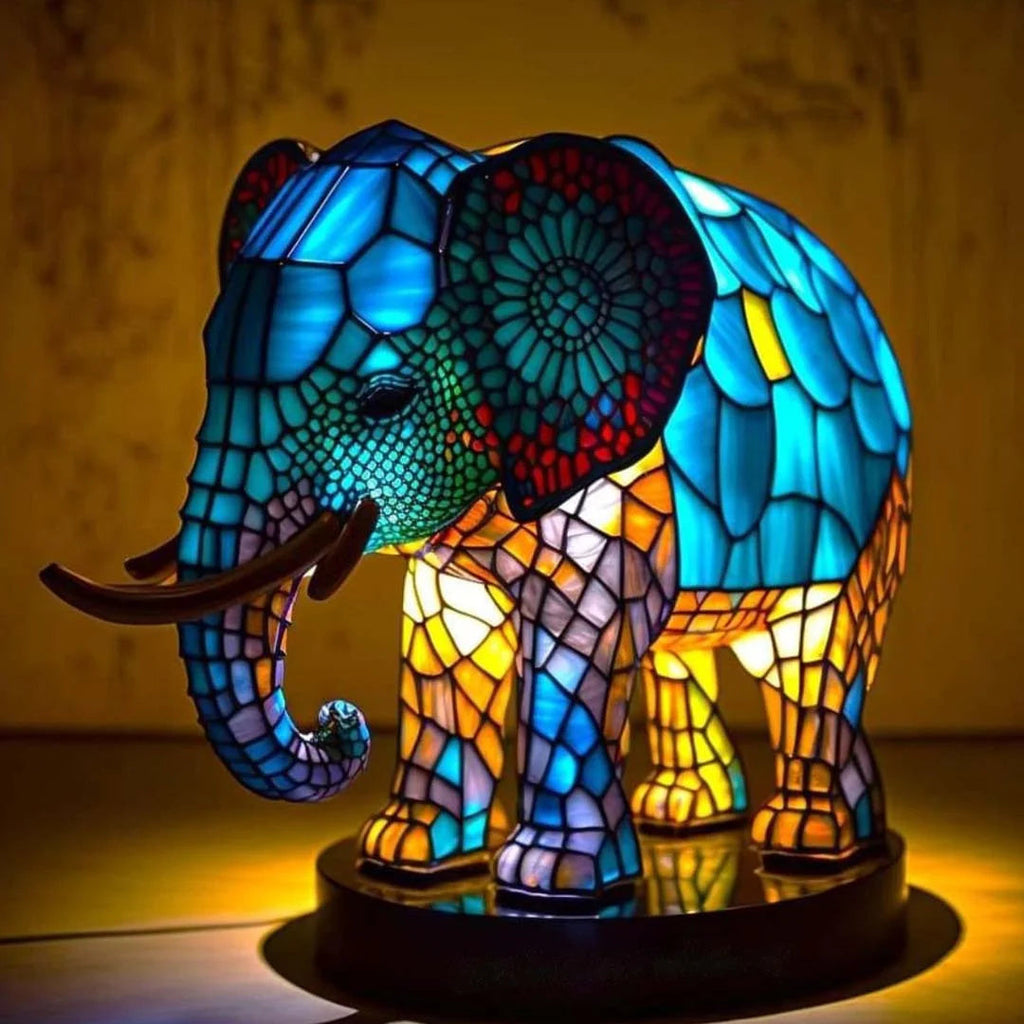 Animal Stained Glass Style Accent Table Lamp