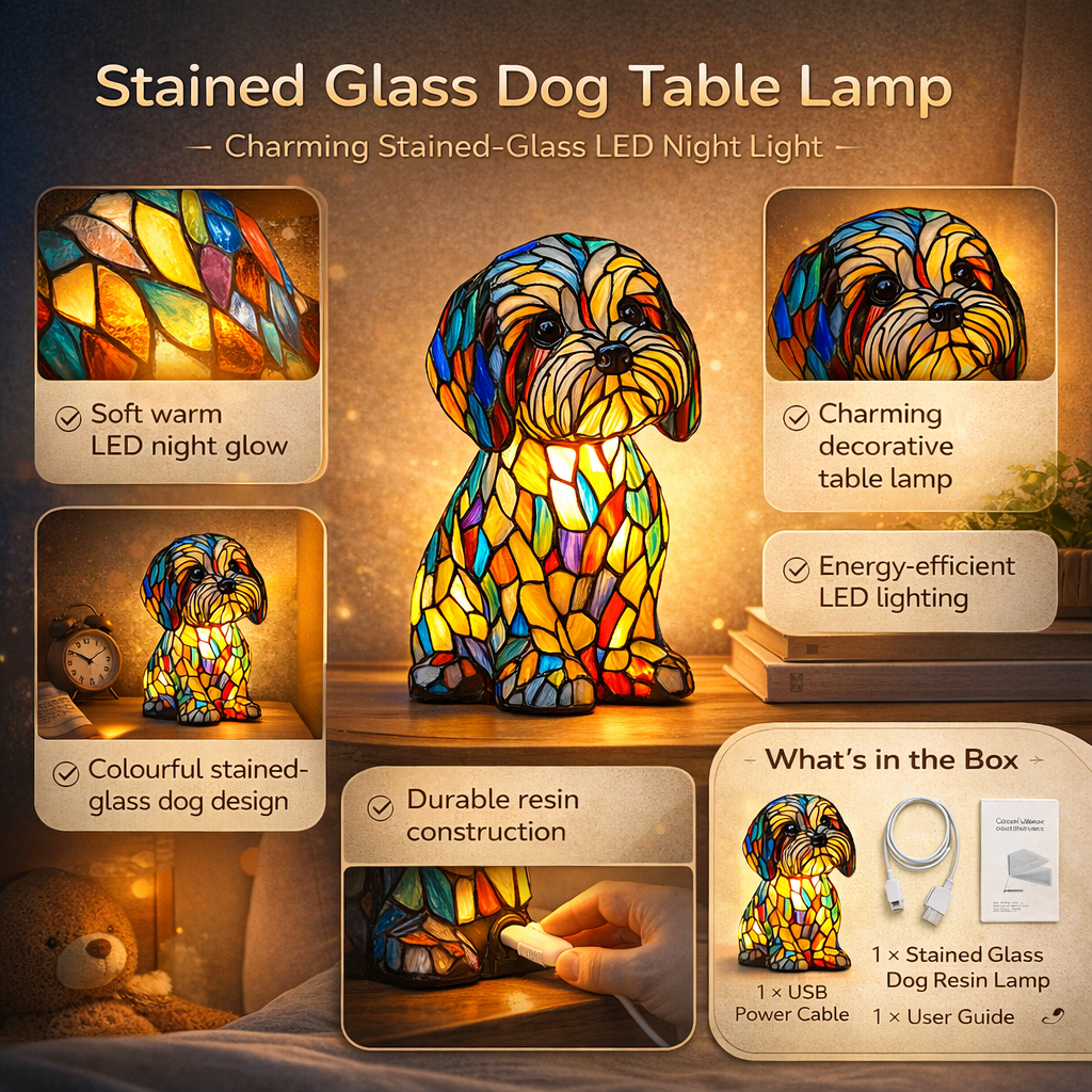 Dog LED Night Light Table Lamp