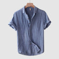 Theodore Willow Bologna Linen Shirt — Lightweight Short Sleeve Button-Down Beach Shirt, Breathable Summer Essential