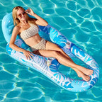 Tropical Leaves | Inflatable Pool Lounger with Zero Gravity Comfort | Stylish Recliner for Ultimate Relaxation