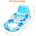 Tropical Leaves | Inflatable Pool Lounger with Zero Gravity Comfort | Stylish Recliner for Ultimate Relaxation