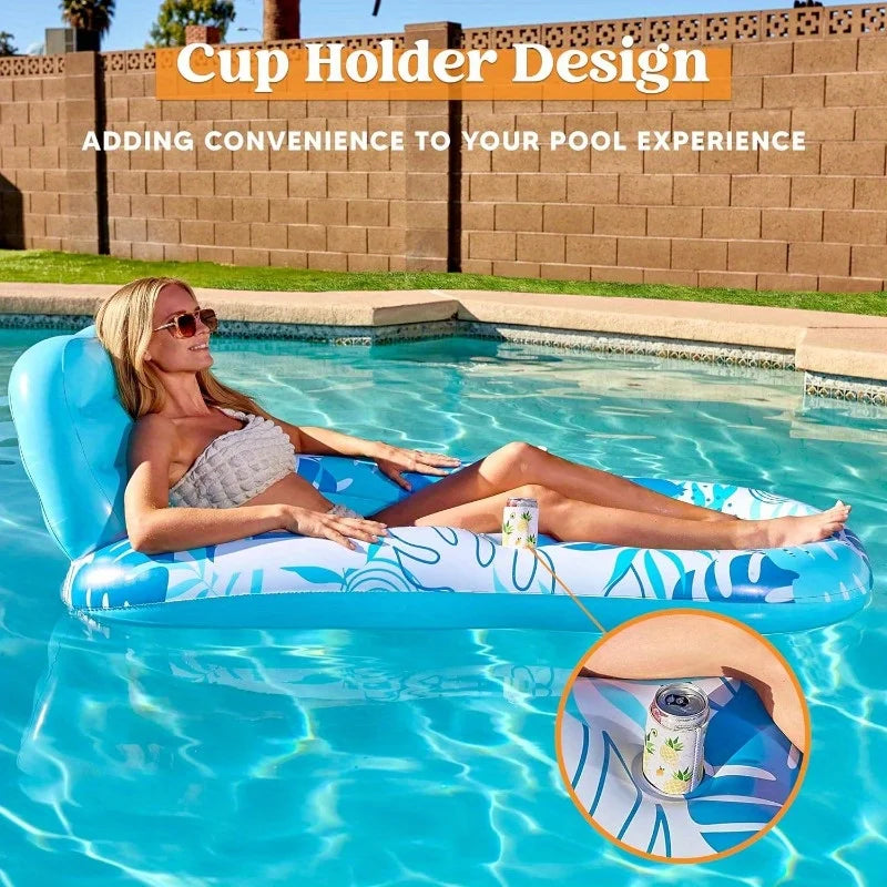 Tropical Leaves | Inflatable Pool Lounger with Zero Gravity Comfort | Stylish Recliner for Ultimate Relaxation