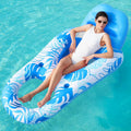 Tropical Leaves | Inflatable Pool Lounger with Zero Gravity Comfort | Stylish Recliner for Ultimate Relaxation