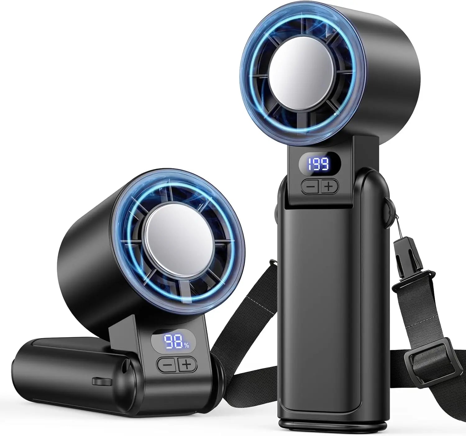Turbo Air | Portable Neck Fan with 199 Speed Settings | Compact & Rechargeable for Ultimate Cooling