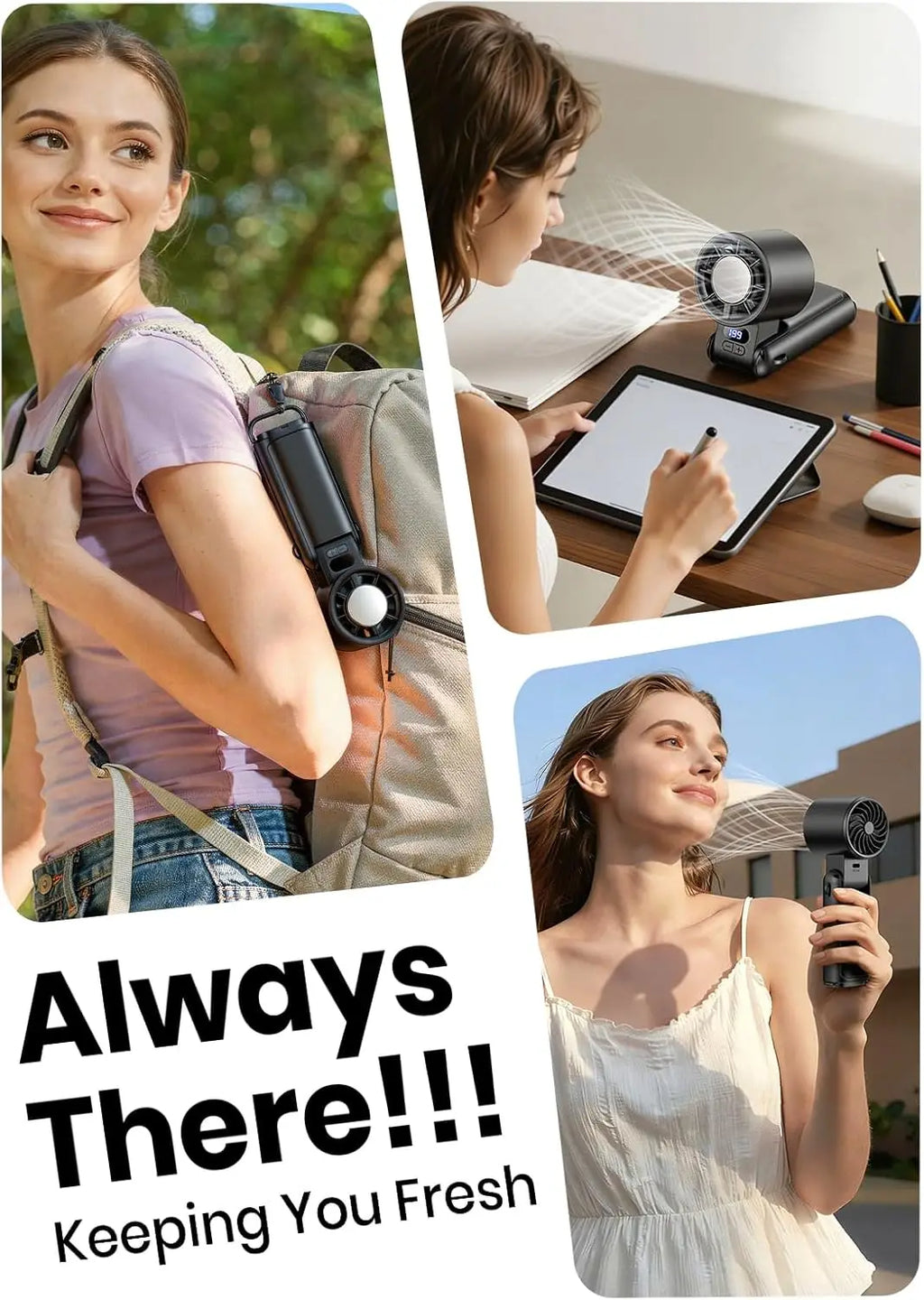 Turbo Air | Portable Neck Fan with 199 Speed Settings | Compact & Rechargeable for Ultimate Cooling