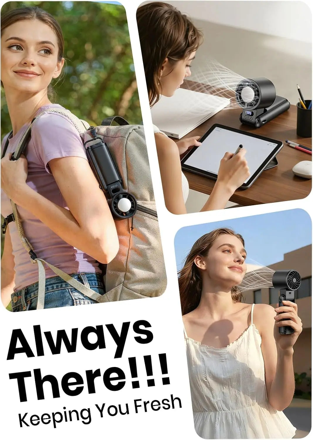 Turbo Air | Portable Neck Fan with 199 Speed Settings | Compact & Rechargeable for Ultimate Cooling