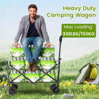 Utility Wagon Cart | Heavy Duty Foldable Design with All-Terrain Wheels | Perfect for Groceries and Outdoor Adventures