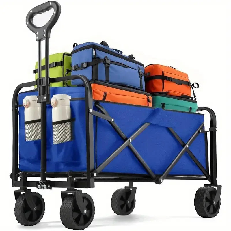 Utility Wagon Cart | Heavy Duty Foldable Design with All-Terrain Wheels | Perfect for Groceries and Outdoor Adventures