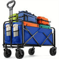 Utility Wagon Cart | Heavy Duty Foldable Design with All-Terrain Wheels | Perfect for Groceries and Outdoor Adventures