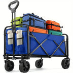 Utility Wagon Cart | Heavy Duty Foldable Design with All-Terrain Wheels | Perfect for Groceries and Outdoor Adventures