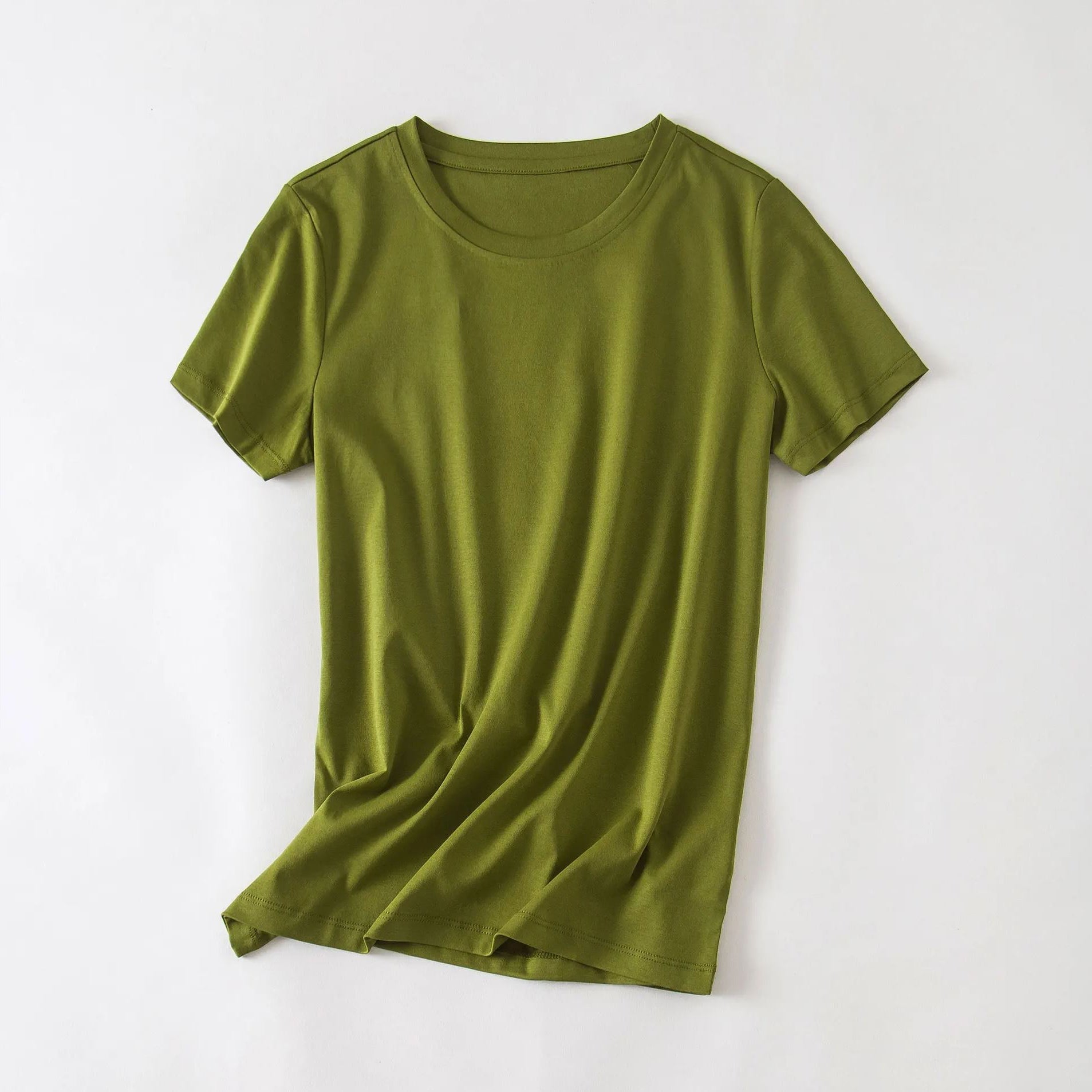 Women's Minimalist Cotton T-Shirt — Ultra Soft Luxury Basic Tee, Lightweight Breathable Premium Essential