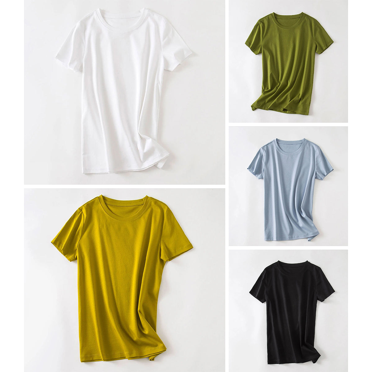 Women's Minimalist Cotton T-Shirt — Ultra Soft Luxury Basic Tee, Lightweight Breathable Premium Essential