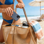 Versatile Beach Tote Bag | Large Capacity Polyester Beach Bag with Open Top Design | Stylish Tote for Travel and Shopping