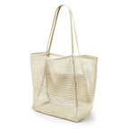 Versatile Beach Tote Bag | Large Capacity Polyester Beach Bag with Open Top Design | Stylish Tote for Travel and Shopping