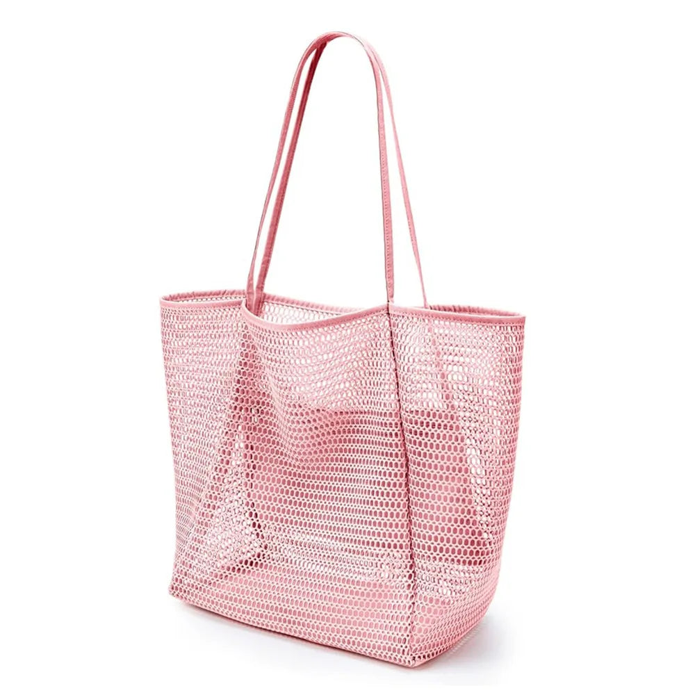 Versatile Beach Tote Bag | Large Capacity Polyester Beach Bag with Open Top Design | Stylish Tote for Travel and Shopping