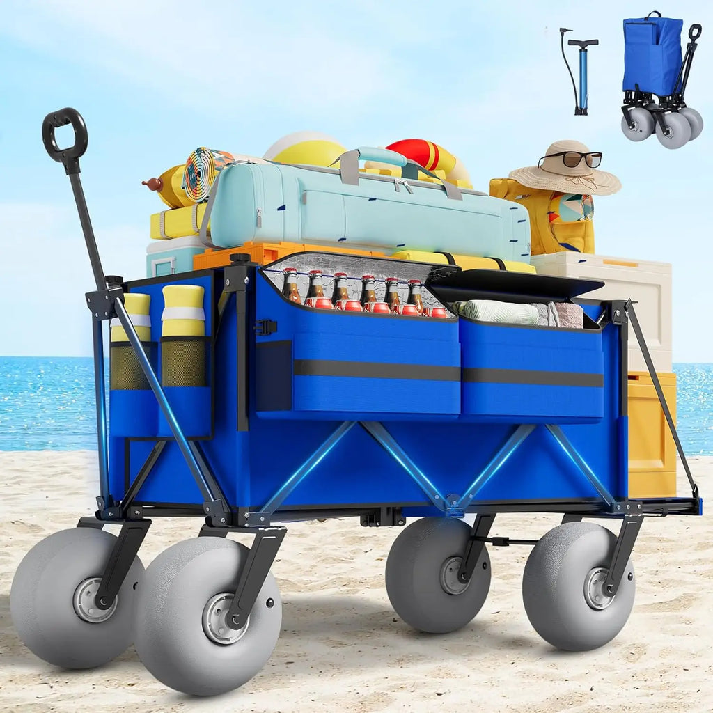 Versatile Beach Wagon | Heavy-Duty Beach Cart with All-Terrain Tires | Perfect for Sand Transport and Outdoor Fun