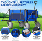 Versatile Beach Wagon | Heavy-Duty Beach Cart with All-Terrain Tires | Perfect for Sand Transport and Outdoor Fun