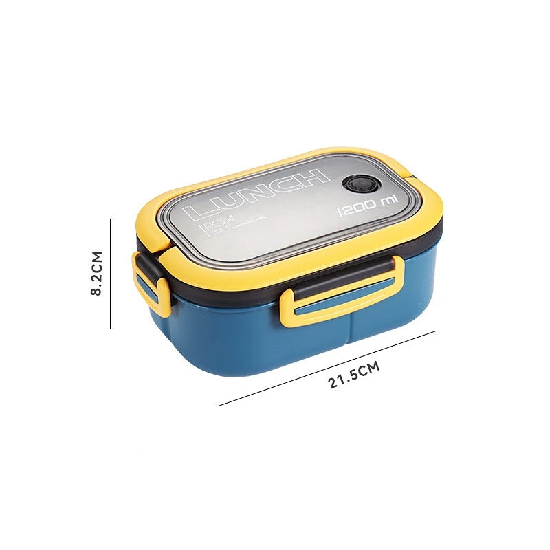 Versatile Bento Lunch Box | 1200ML Leakproof Container with Cutlery | Ideal Kids Lunch Box for School and Outdoor Use