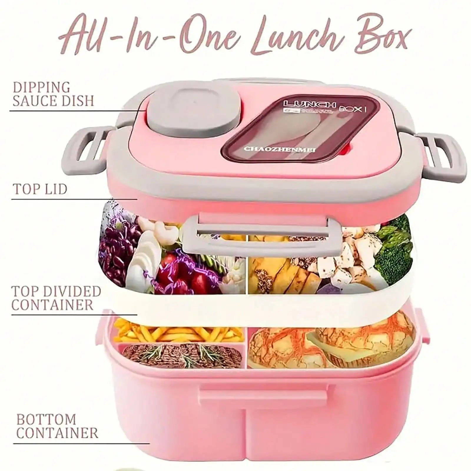 Versatile Lunch Box Set | 2-Layer Bento Lunch Box with Microwave-Safe Design | Includes Cutlery & Portable Bag for Easy Meal Prep