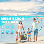 Versatile Mesh Beach Bag Tote with High Capacity Design | Ideal Organizer for Travel and Outdoor Activities