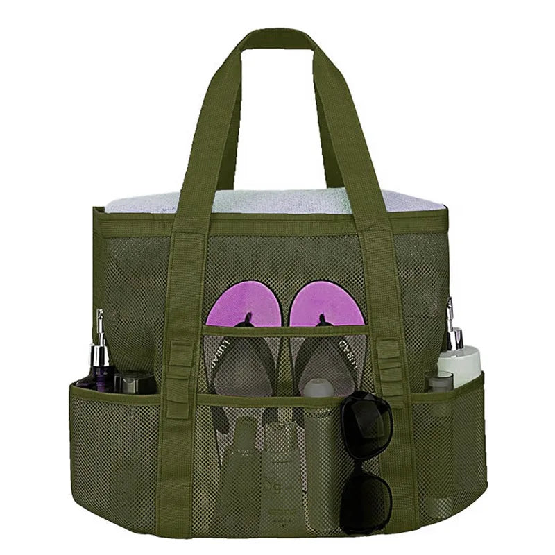 Versatile Mesh Beach Bag Tote with High Capacity Design | Ideal Organizer for Travel and Outdoor Activities