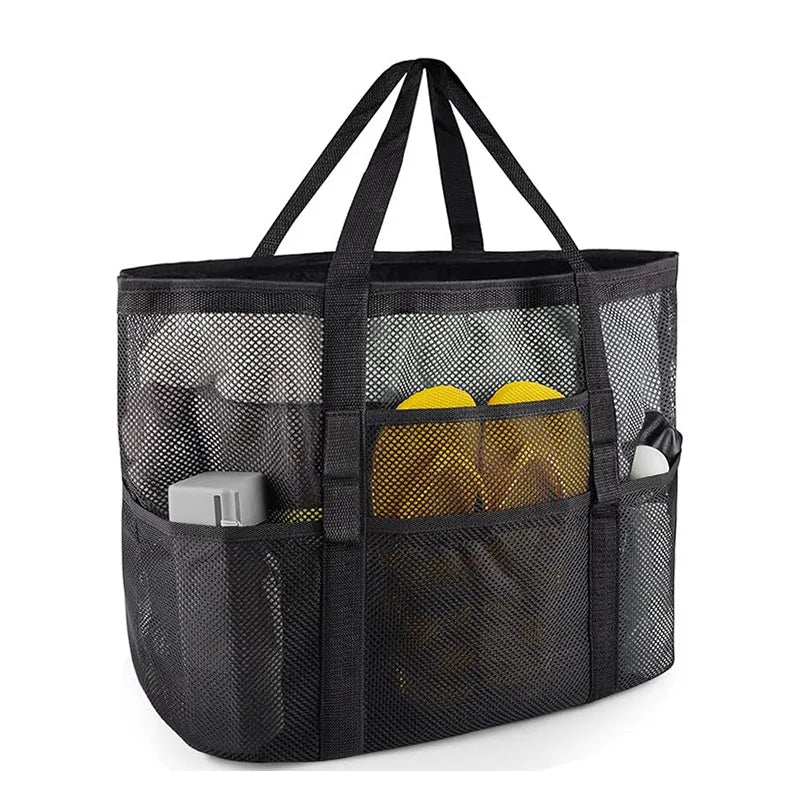Versatile Mesh Beach Bag Tote with High Capacity Design | Ideal Organizer for Travel and Outdoor Activities