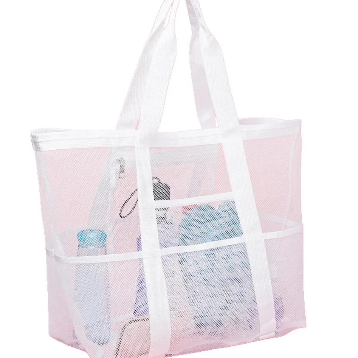 Versatile Mesh Beach Bag Tote with High Capacity Design | Ideal Organizer for Travel and Outdoor Activities